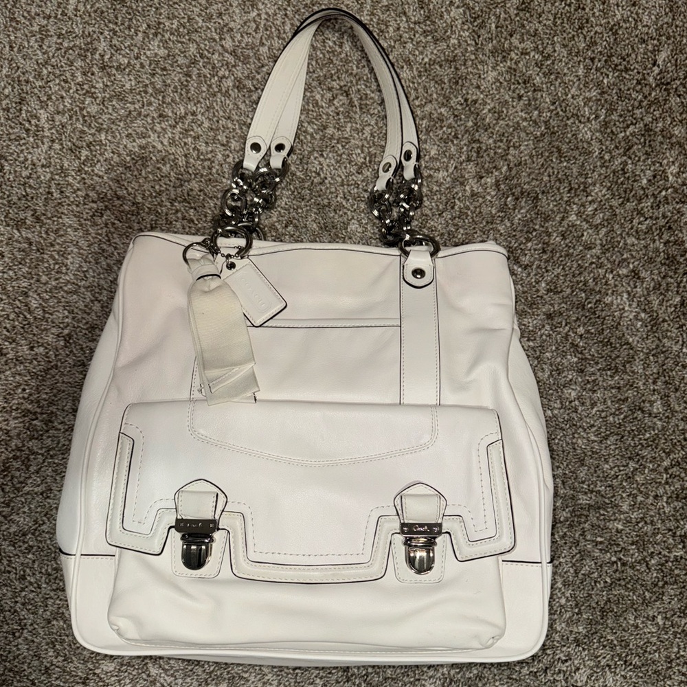 Coach White Tote Bag